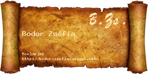 Bodor Zsófia névjegykártya
