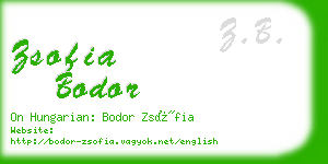 zsofia bodor business card